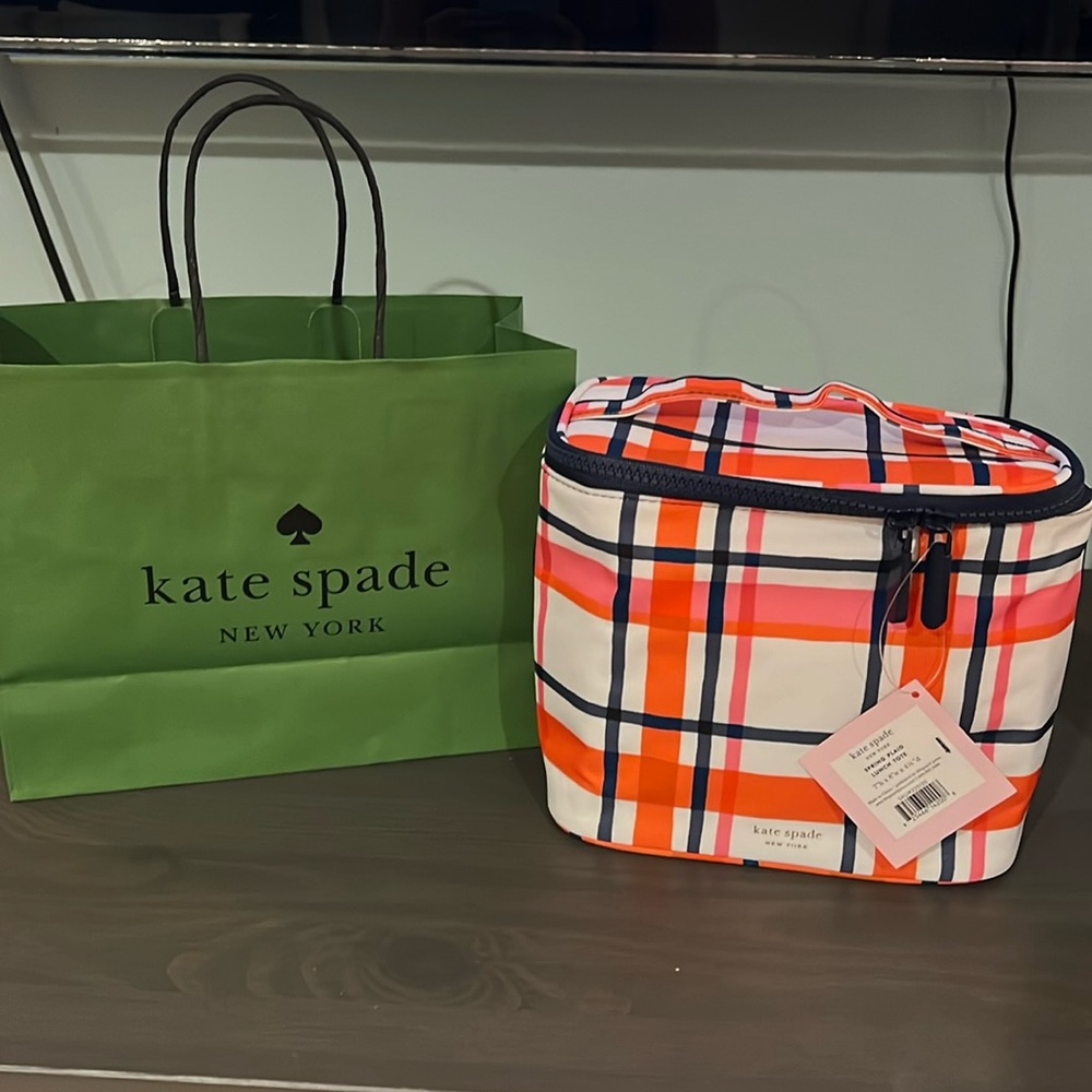 Kate Spade Spring plaid lunch tote